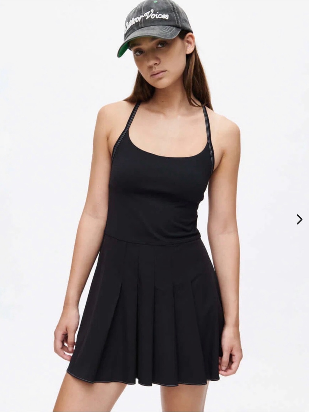 Outdoor Voices Black pleated Skirt Workout Dress fits like Large - WITH TOTE BAG